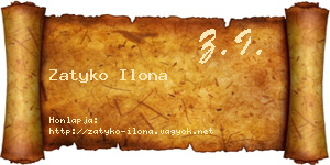 Zatyko Ilona névjegykártya